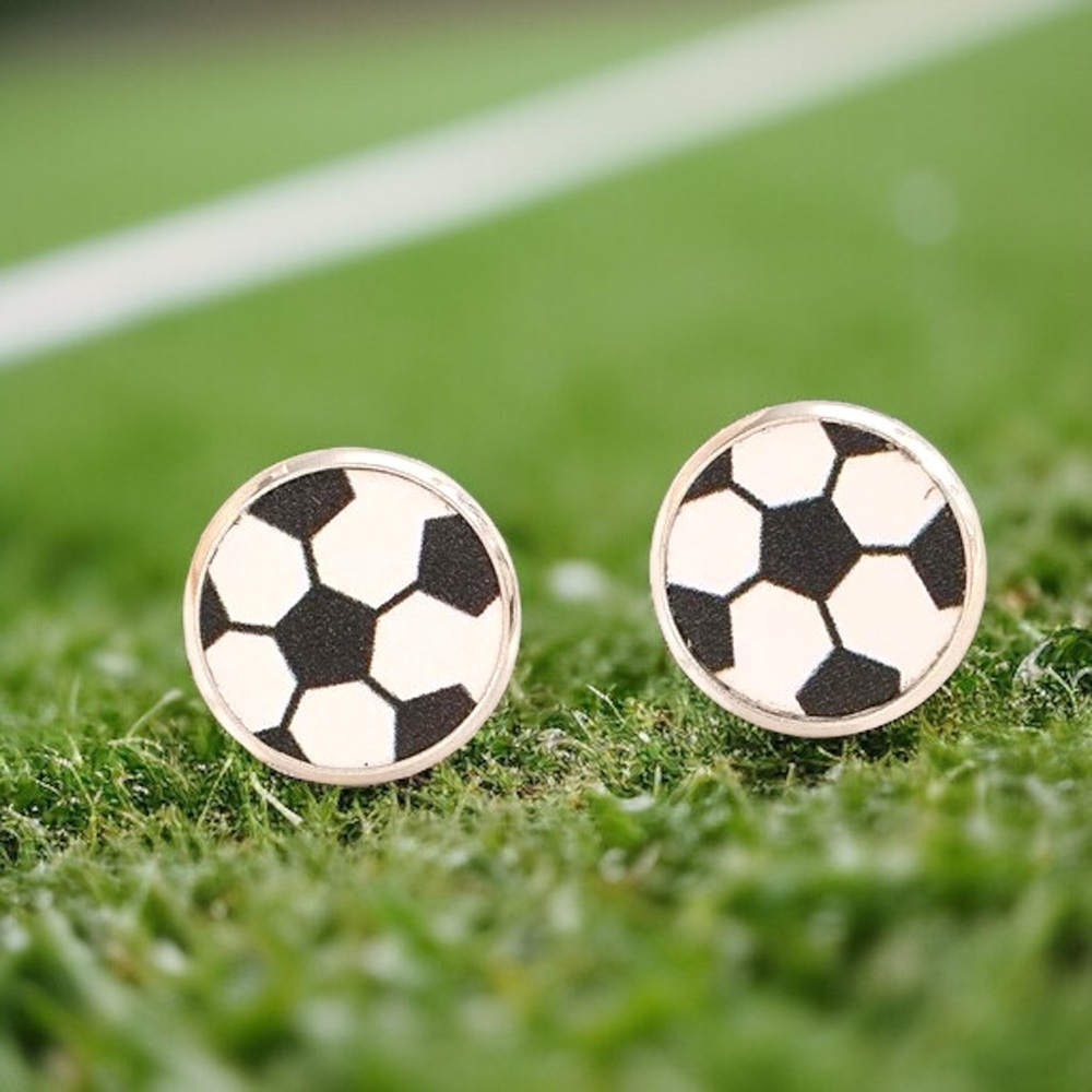 Kick Off Your Style Game with Soccer Ball Stud Earrings! ⚽️ NWT Sports Studs